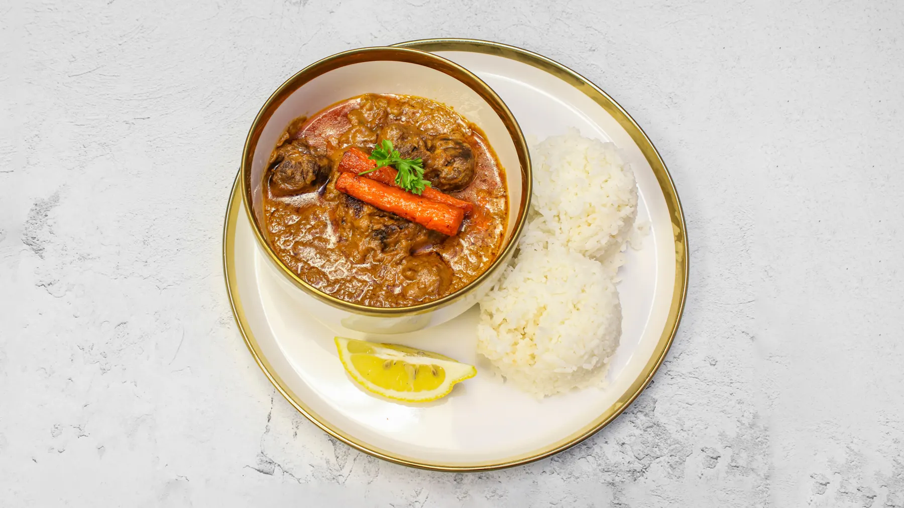 Domoda peanut stew served with rice